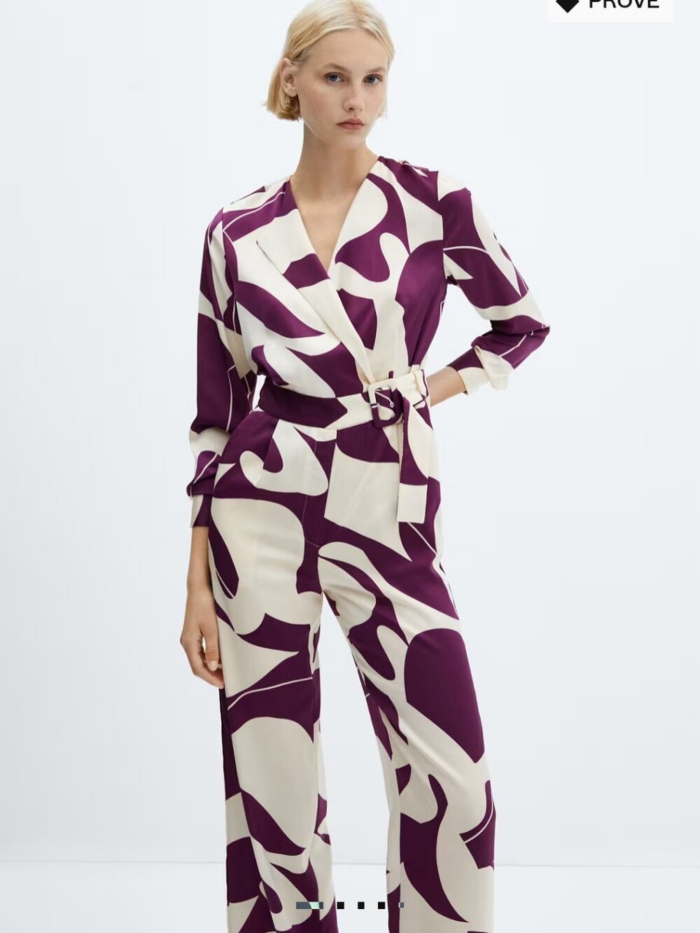 Mango MNG Jumpsuit Printed Belt Mono
